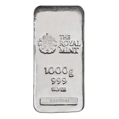 1kg The Royal Mint Silver Cast Bar