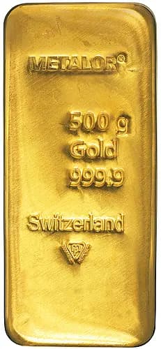 500g Metalor Gold Cast Bar